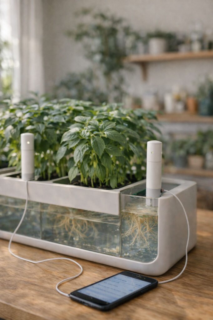 Gestion de l’EC en hydroponie avec capteurs et système de culture intérieure moderne