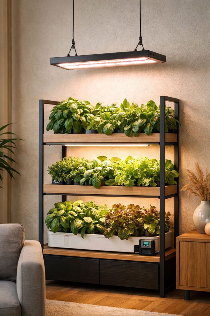optimiser lampe horticole LED culture intérieure réglage hauteur intensité pH EC plantes
