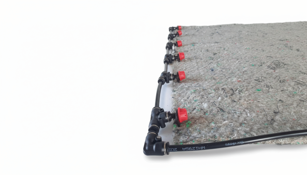 Ligne d’irrigation intégrée avec nappe horticole