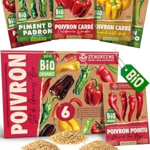 Graines poivron bio : kit ZenGreens 6 variétés pour culture facile jardin et balcon